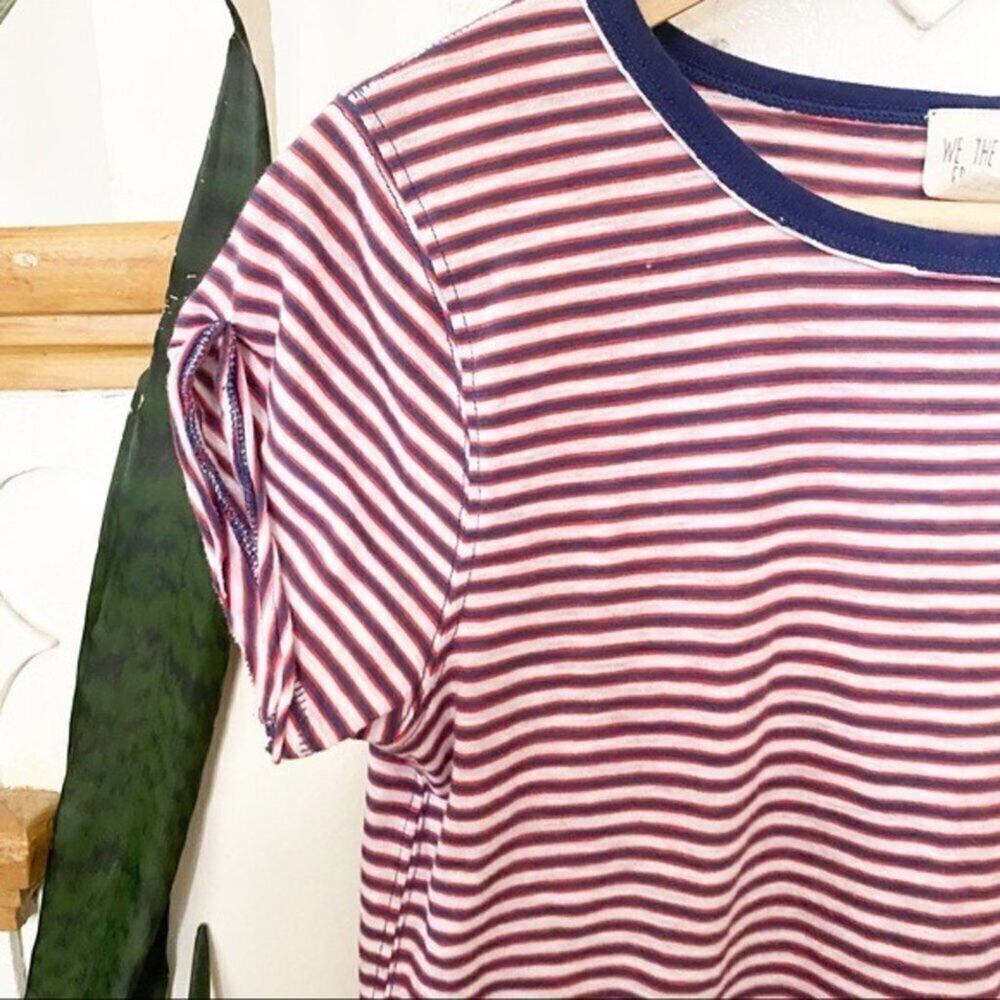 free people red white blue striped shirt sz S - Picture 2 of 8